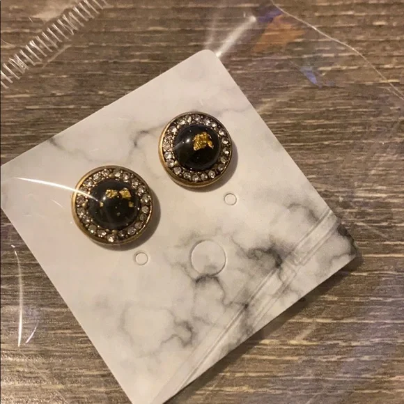 Black Crystal Earrings - Picture 1 of 3